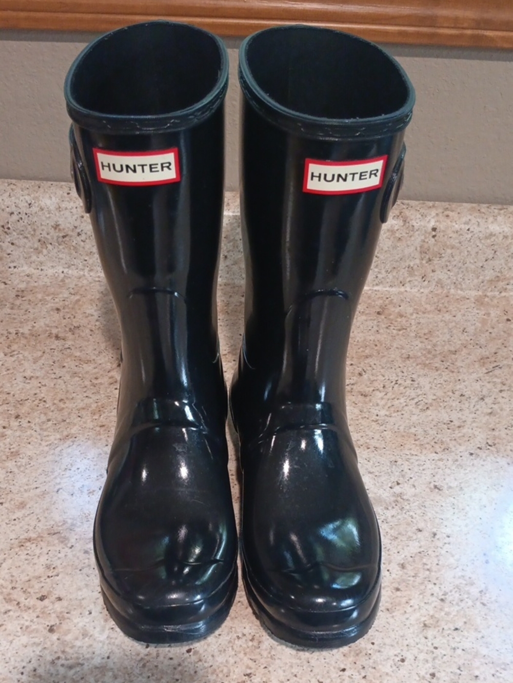 Hunter Womens Glossy Black Rain & Snow Boots